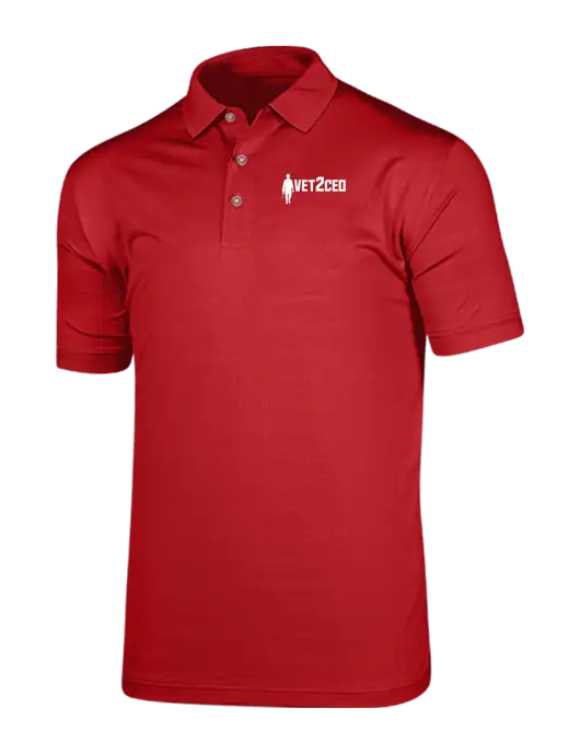 Callaway Vibrant Red Ventilated Polo w/Vet2CEO Logo