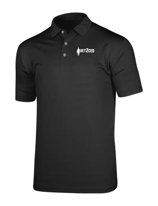 Callaway Vibrant Black Ventilated Polo w/Vet2CEO Logo