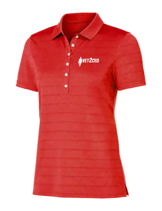Callaway Womens Red Ventilated Polo w/Vet2CEO Logo