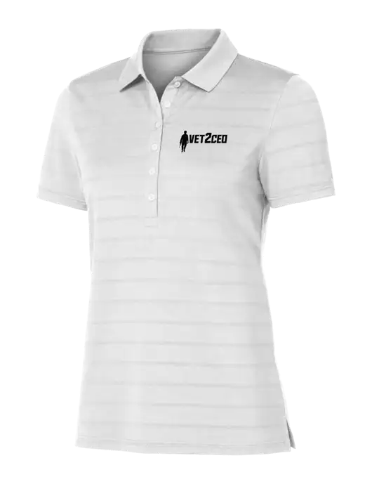 Callaway Womens Bright White Ventilated Polo w/Vet2CEO Logo