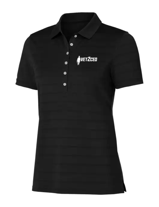 Callaway Womens Black Ventilated Polo w/Vet2CEO Logo
