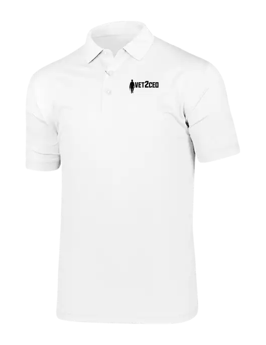 Callaway Vibrant Bright White Ventilated Polo w/Vet2CEO Logo
