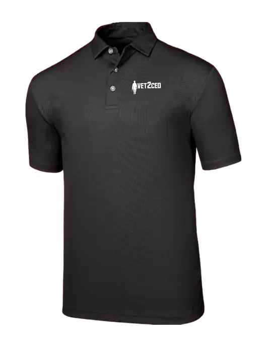 Callaway Birdseye Black Polo w/Vet2CEO Logo