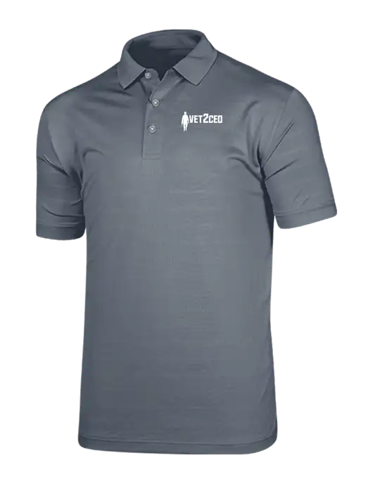 Callaway Vibrant Light Grey Ventilated Polo w/Vet2CEO Logo