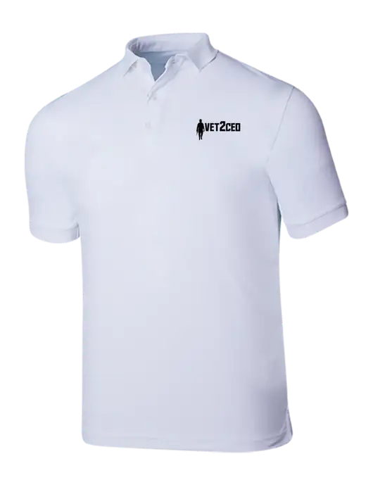 Callaway Ottoman Bright White Polo w/Vet2CEO Logo