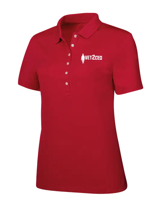 Callaway Womens Ottoman Red Polo w/Vet2CEO Logo
