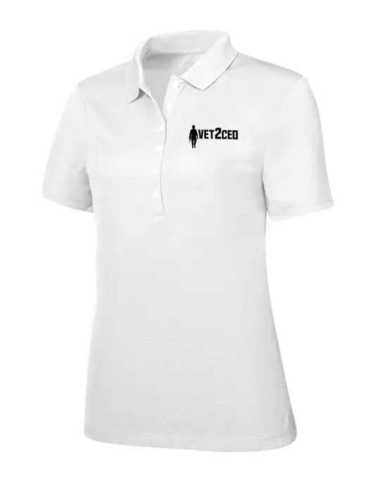Callaway Womens Ottoman Bright White Polo w/Vet2CEO Logo