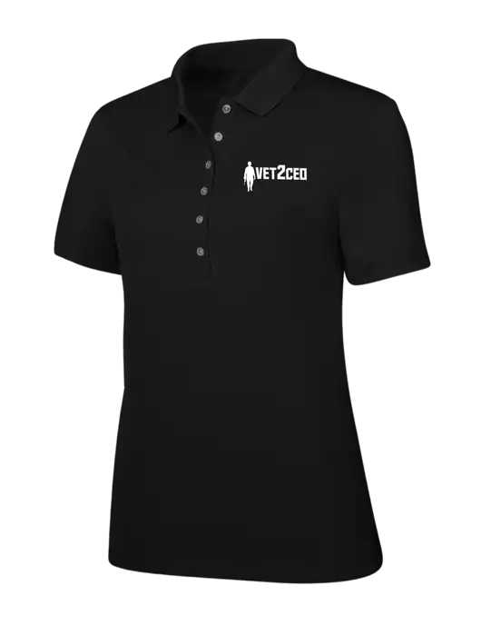 Callaway Womens Ottoman Black Polo w/Vet2CEO Logo