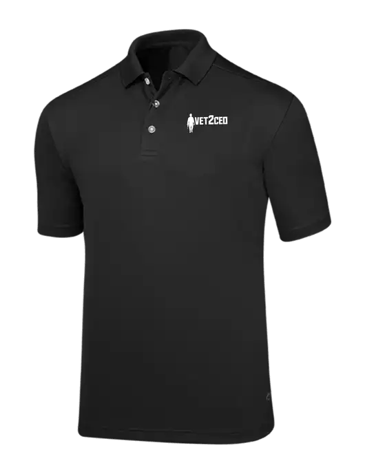 Callaway Core Black Performance Polo w/Vet2CEO Logo