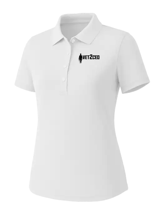 Callaway Womens Core Bright White Performance Polo w/Vet2CEO Logo