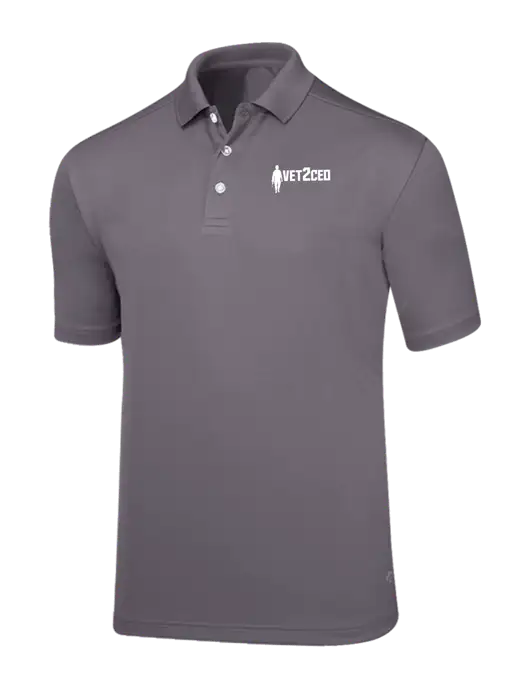 Callaway Core Medium Grey Performance Polo w/Vet2CEO Logo