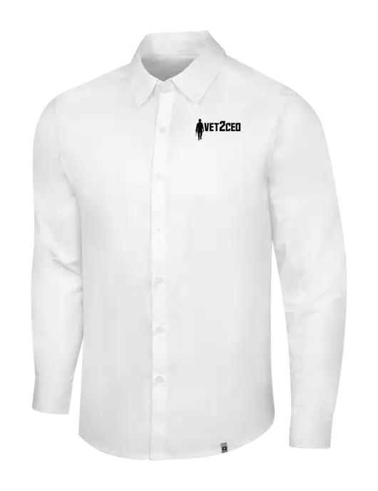 OGIO White Commuter Woven Shirt w/Vet2CEO Logo