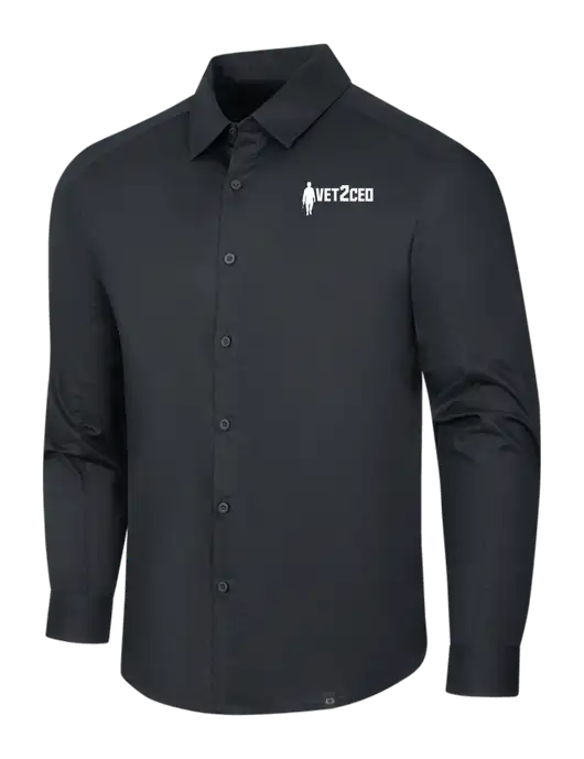 OGIO Black Commuter Woven Shirt w/Vet2CEO Logo