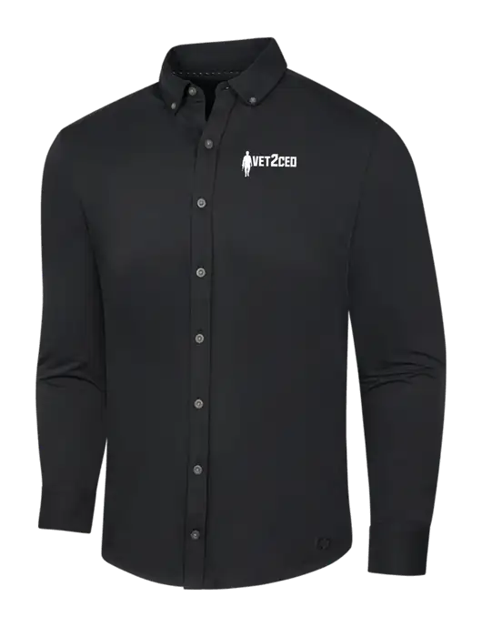 OGIO Blacktop Modern Code Stretch Button-Up Shirt w/Vet2CEO Logo