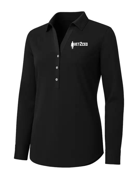 Womens Black City Stretch Shirt w/Vet2CEO Logo