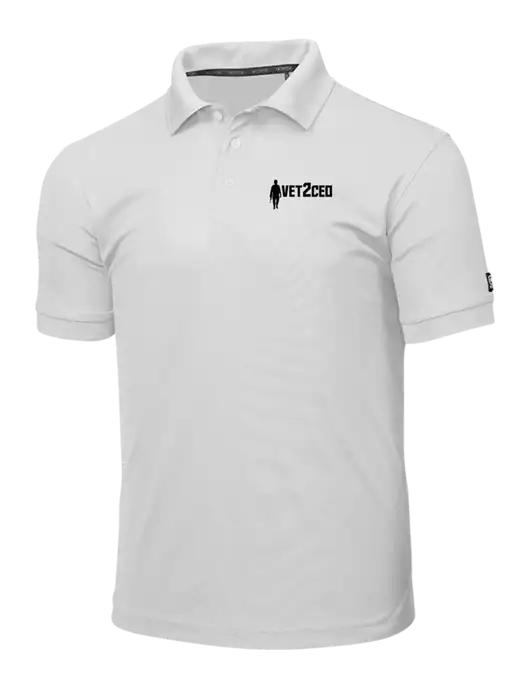 OGIO Bright White Caliber 2.0 Polo w/Vet2CEO Logo