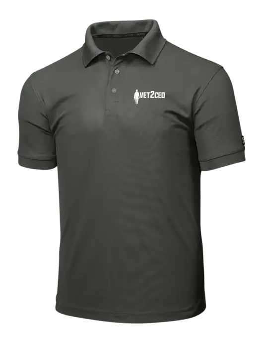 OGIO Medium Grey Caliber 2.0 Polo w/Vet2CEO Logo