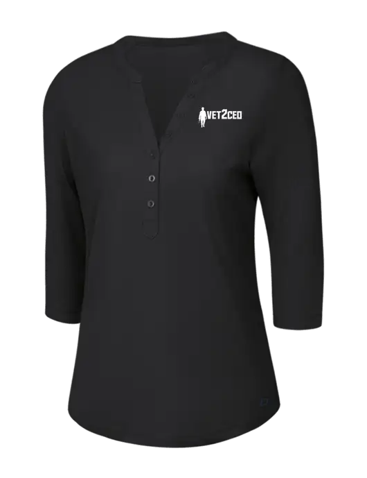 OGIO Blacktop Jewel Henley w/Vet2CEO Logo
