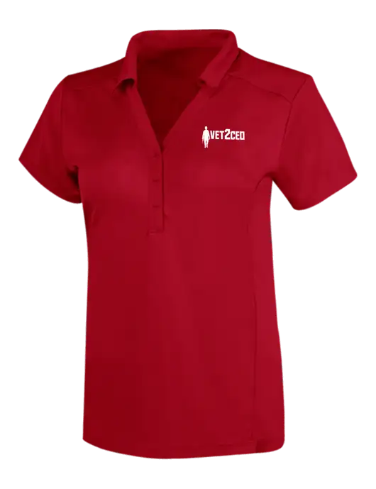 OGIO Red Womens Framework Polo w/Vet2CEO Logo