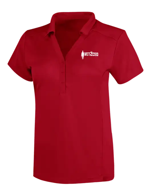 OGIO Red Womens Framework Polo w/Vet2CEO Logo