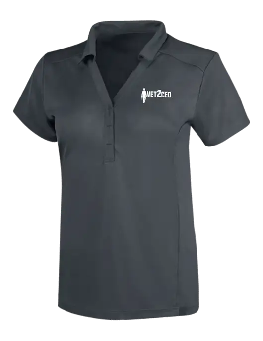 OGIO Dark Grey Womens Framework Polo w/Vet2CEO Logo