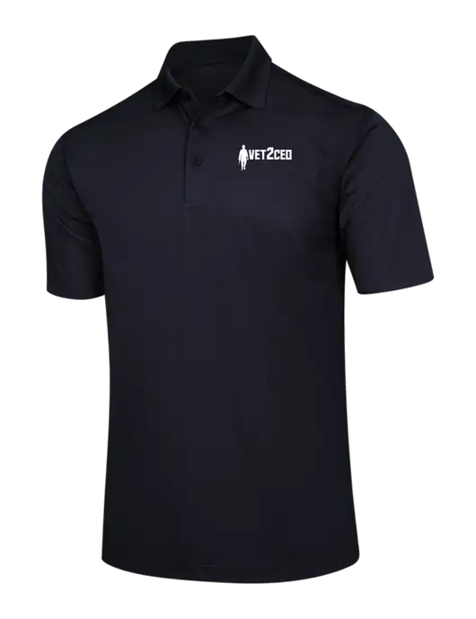 Black Micropique Sport-Wick Polo w/Vet2CEO Logo