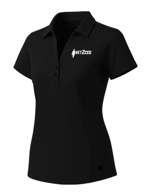 OGIO Womens Blacktop ONYX Polo w/Vet2CEO Logo