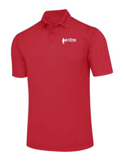 Red Micropique Sport-Wick Polo w/Vet2CEO Logo