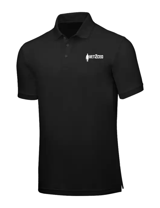 Black Core Classic Pique w/Vet2CEO Logo