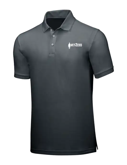 Dark Grey Core Classic Pique w/Vet2CEO Logo
