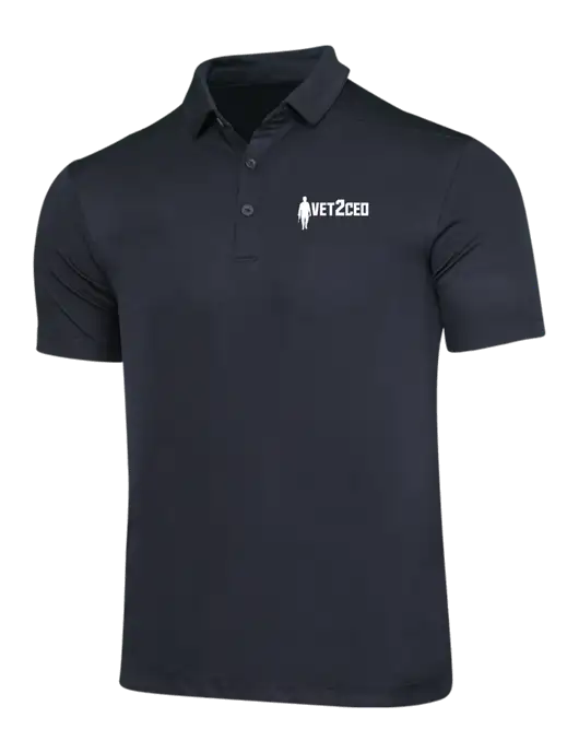 Black Posi-UV Pro Polo w/Vet2CEO Logo