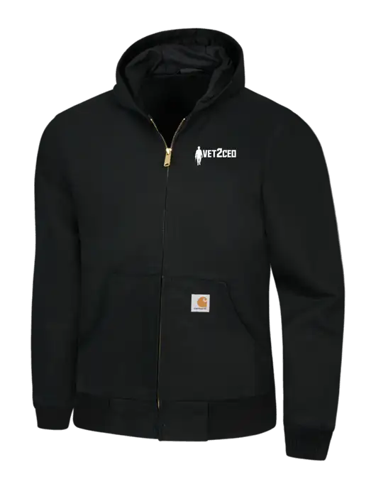 Carhartt Black Thermal Lined Duck Active Jacket w/Vet2CEO Logo