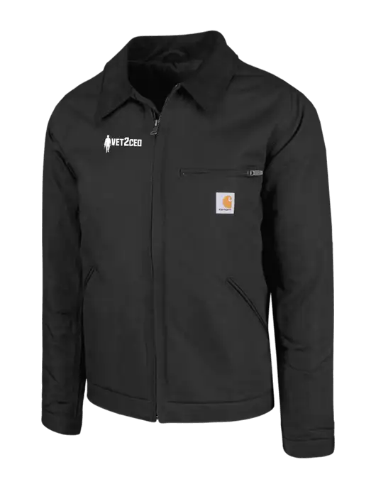 Carhartt Black Duck Detroit Jacket w/Vet2CEO Logo