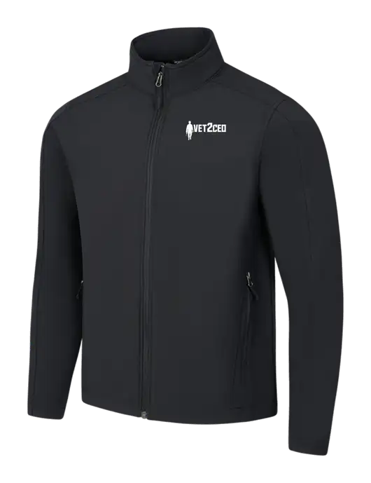 Black Core Soft Shell Jacket w/Vet2CEO Logo