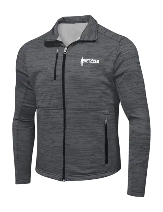 Dark Grey Digi Stripe Fleece Jacket w/Vet2CEO Logo