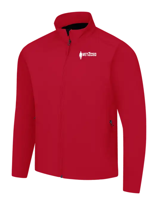 Red Core Soft Shell Jacket w/Vet2CEO Logo