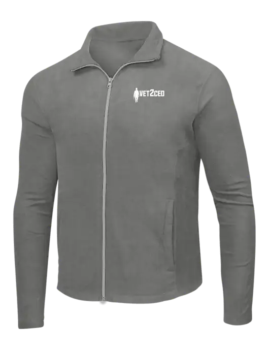 Medium Grey Microfleece Jacket w/Vet2CEO Logo