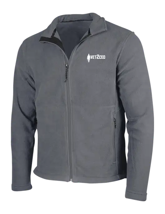 Medium Grey Fleece Jacket w/Vet2CEO Logo