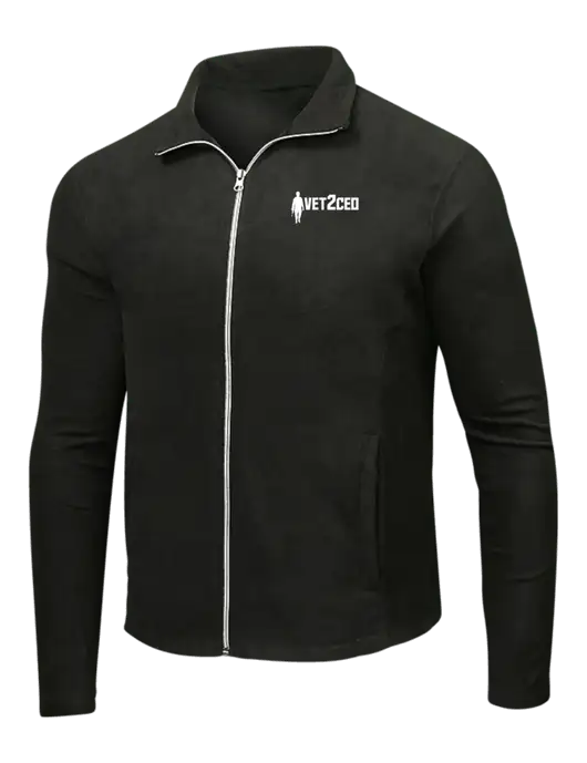 Black Microfleece Jacket w/Vet2CEO Logo