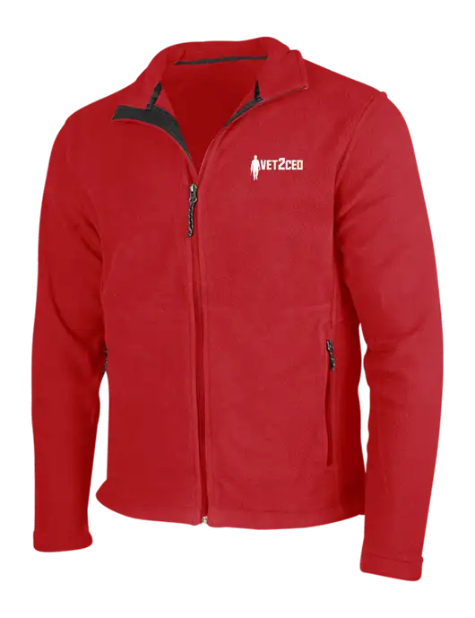 Red Fleece Jacket w/Vet2CEO Logo
