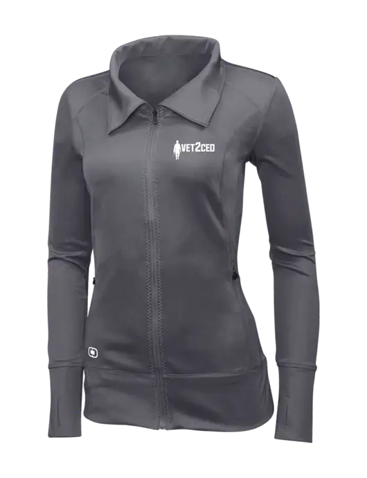 OGIO Dark Grey Womens Endurance Fulcrum Full-Zip w/Vet2CEO Logo