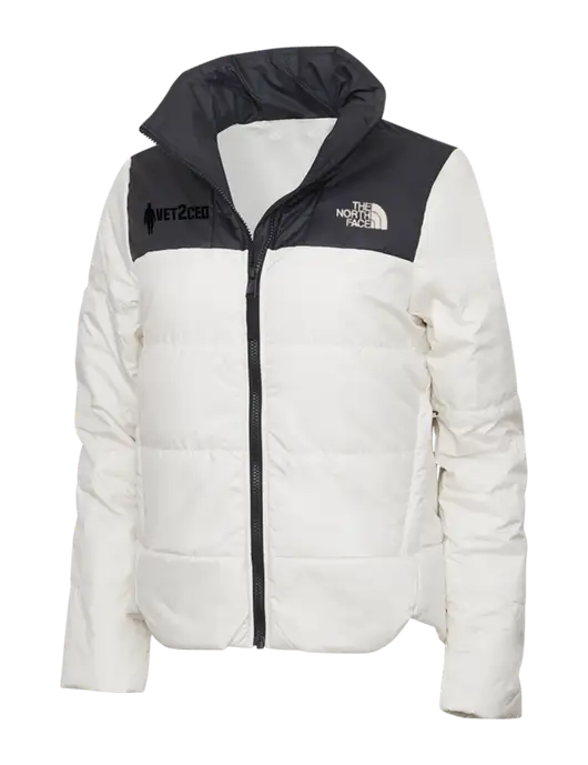 North Face Womens Vintage White Everyday Insulated Jacket w/Vet2CEO Logo