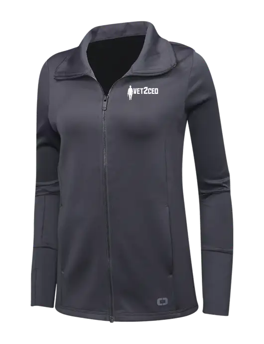 OGIO Dark Grey Womens Endurance Modern Performance Full-Zip w/Vet2CEO Logo