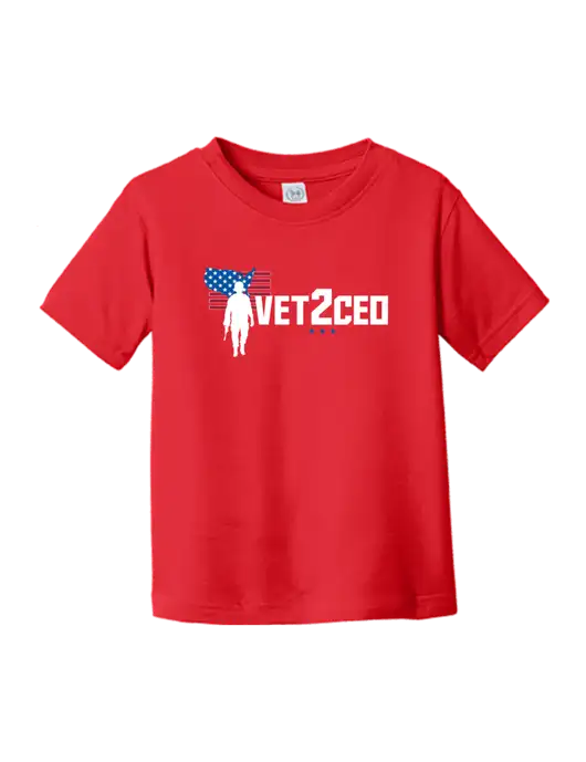 Rabbit Skins Red Toddler Fine Jersey Tee w/Vet2CEO Logo