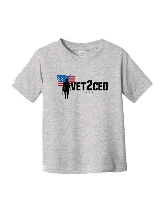 Rabbit Skins Light Grey Heather Toddler Fine Jersey Tee w/Vet2CEO Logo