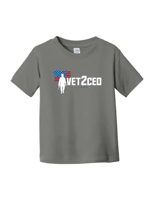 Rabbit Skins Charcoal Toddler Fine Jersey Tee w/Vet2CEO Logo