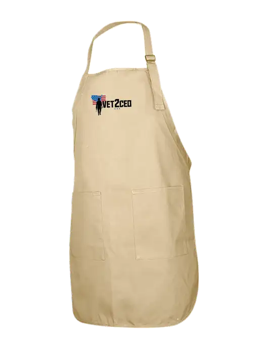 Full-Length Stone Apron With Pockets w/Vet2CEO Logo