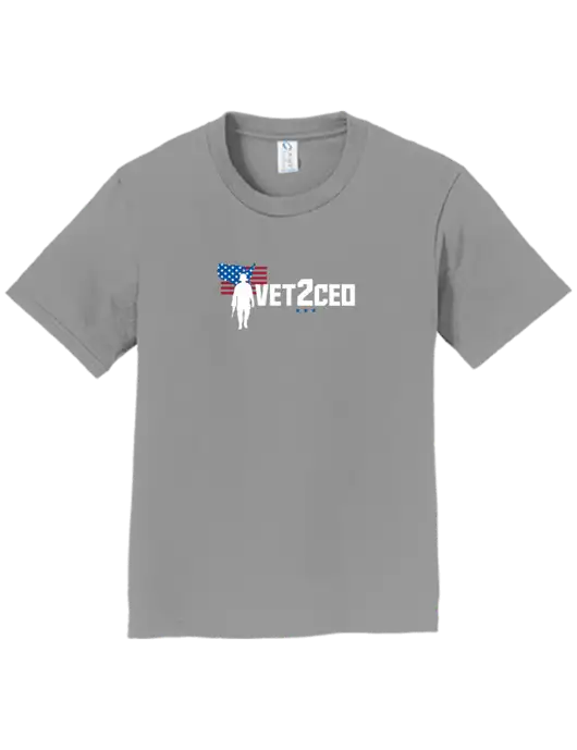 Youth Ring Spun Medium Grey 4.5 oz T-Shirt w/Vet2CEO Logo