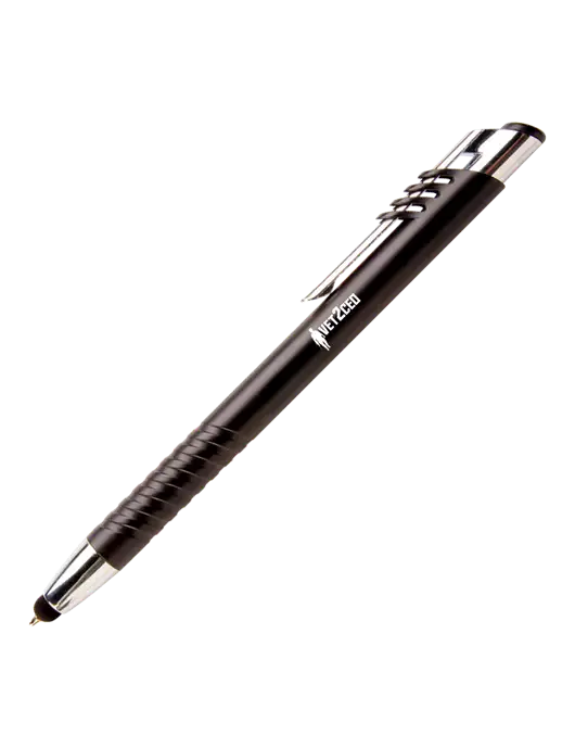 Schirhart Black Stylus Pen - Blue Ink w/Vet2CEO Logo