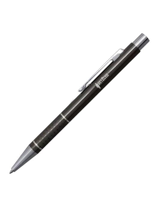St George Gunmetal Pen - Blue Ink w/Vet2CEO Logo